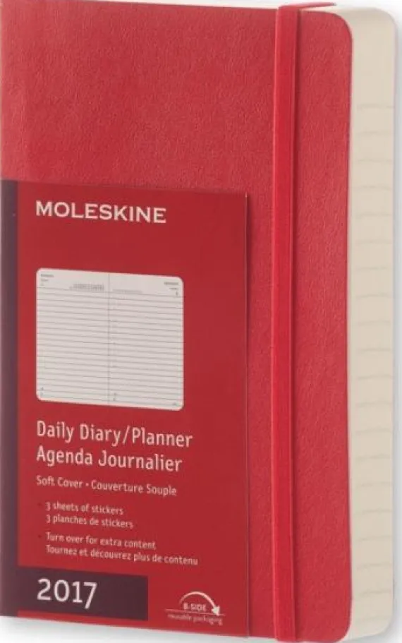 Moleskine 2017 12 mesi - Agenda giornaliera rossa - Pocket Copertina morbida