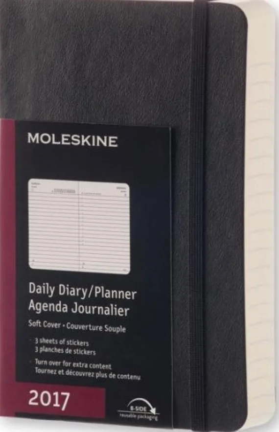 Moleskine 2017 12 mesi - Agenda giornaliera nera - Pocket Copertina morbida
