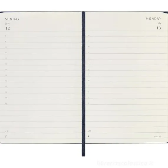 Moleskine 12 mesi - Agenda giornaliera blu zaffiro - Pocket copertina rigida 2026