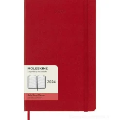 Moleskine 12 mesi - Agenda giornaliera rosso scarlatto - Large copertina rigida 2024