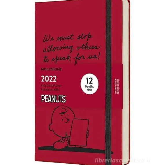Moleskine 12 mesi - Agenda giornaliera Limited Edition Peanuts bordeaux - Large copertina rigida 2022