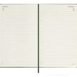 Moleskine 12 mesi - Agenda giornaliera verde mirto - Large copertina rigida 2024