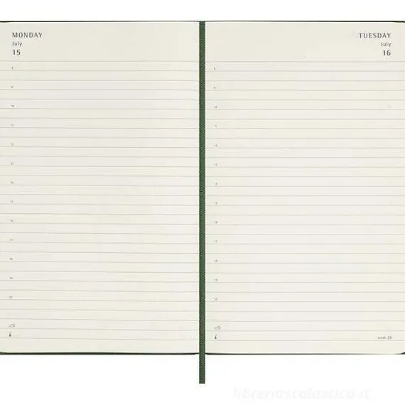 Moleskine 12 mesi - Agenda giornaliera verde mirto - Large copertina rigida 2024