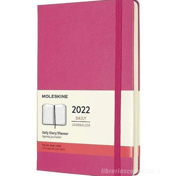 Moleskine 12 mesi - Agenda giornaliera rosa bouganvillea - Large copertina rigida 2022