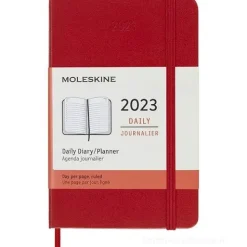Moleskine 12 mesi - Agenda giornaliera rosso scarlatto - Pocket copertina rigida 2023