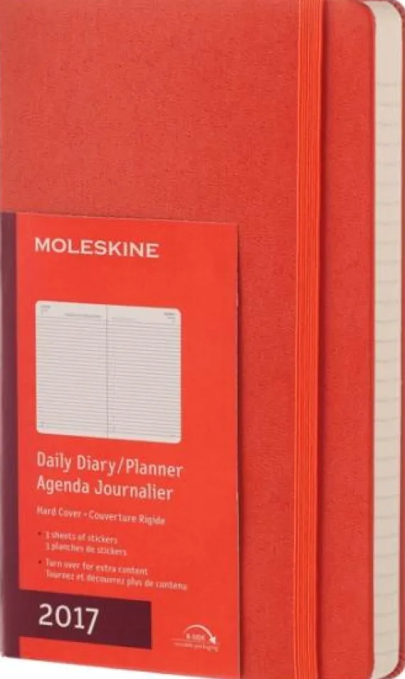 Moleskine 2017 12 mesi - Agenda giornaliera arancio - Large Copertina rigida