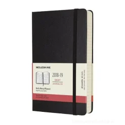 Moleskine 18 mesi - Agenda giornaliera nera - Large copertina rigida 2018-2019
