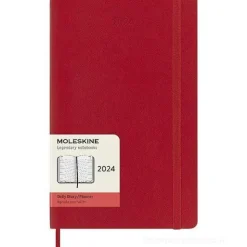 Moleskine 12 mesi - Agenda giornaliera rosso scarlatto - Large copertina morbida 2024