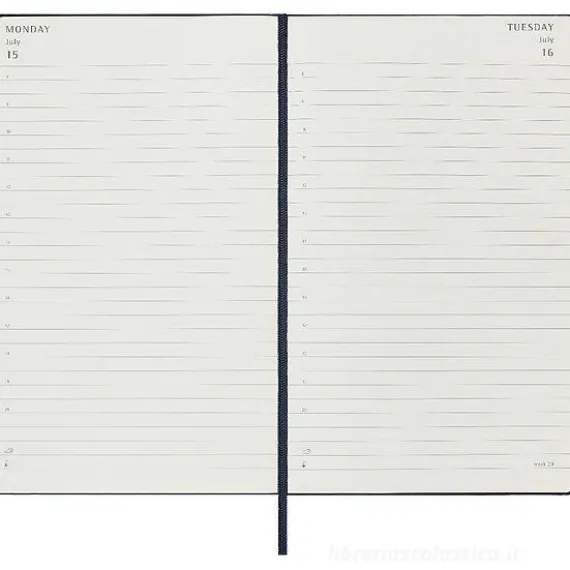 Moleskine 12 mesi - Agenda giornaliera blu zaffiro - Large copertina rigida 2024