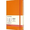 Moleskine 12 mesi - Agenda giornaliera arancio cadmio - Large copertina rigida 2021