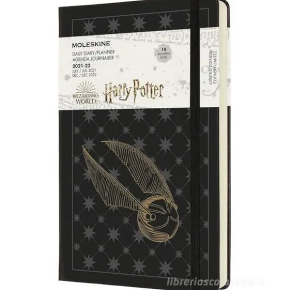 Moleskine 18 mesi - Agenda giornaliera Limited Edition Harry Potter nero - Large copertina rigida 2021-2022
