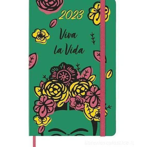 Moleskine 12 mesi - Agenda giornaliera Limited Edition Frida Kahlo verde - Large copertina rigida 2023