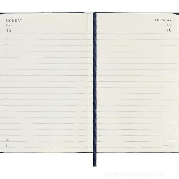 Moleskine 12 mesi - Agenda giornaliera blu zaffiro - Pocket copertina rigida 2024