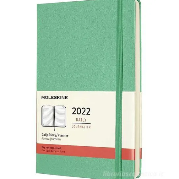 Moleskine 12 mesi - Agenda giornaliera verde ghiaccio - Large copertina rigida 2022