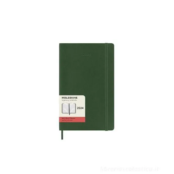 Moleskine 12 mesi - Agenda giornaliera verde mirto - Large copertina morbida 2024