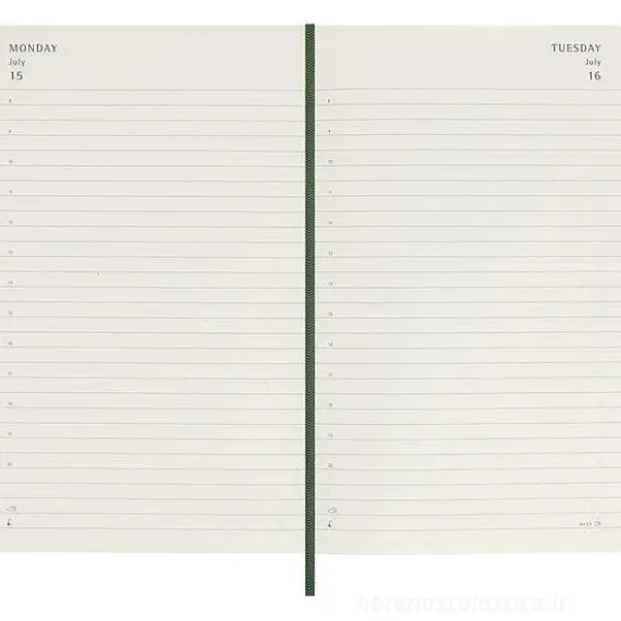Moleskine 12 mesi - Agenda giornaliera verde mirto - Large copertina morbida 2024