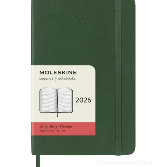 Moleskine 12 mesi - Agenda giornaliera verde mirto - Pocket copertina morbida 2026