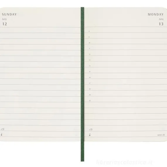 Moleskine 12 mesi - Agenda giornaliera verde mirto - Pocket copertina morbida 2026