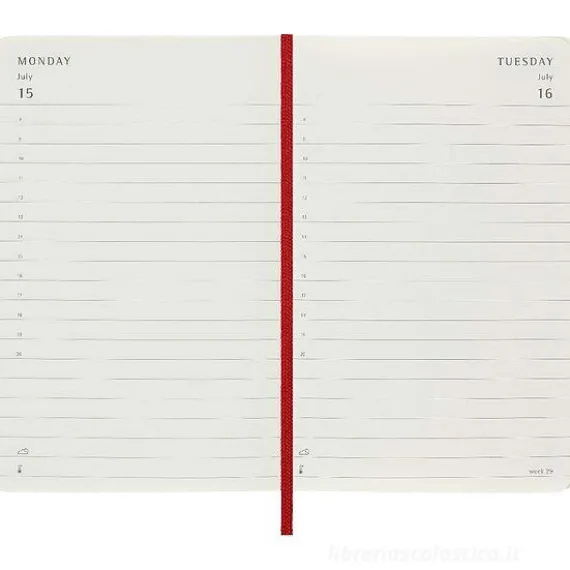 Moleskine 12 mesi - Agenda giornaliera rosso scarlatto - Pocket copertina morbida 2024