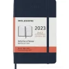 Moleskine 12 mesi - Agenda giornaliera blu zaffiro - Pocket copertina morbida 2023