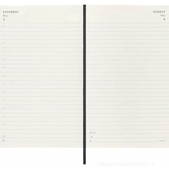 Moleskine 18 mesi - Agenda giornaliera nera - Large copertina morbida 2024-2025