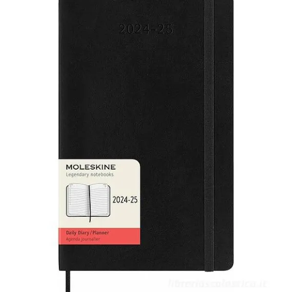 Moleskine 18 mesi - Agenda giornaliera nera - Large copertina morbida 2024-2025