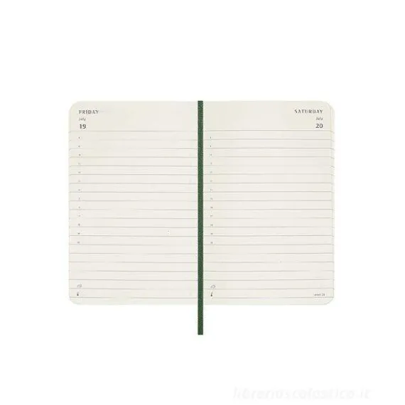 Moleskine 12 mesi - Agenda giornaliera verde mirto - Pocket copertina morbida 2024