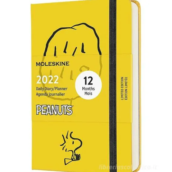 Moleskine 12 mesi - Agenda giornaliera Limited Edition Peanuts giallo - Pocket copertina rigida 2022