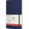 Moleskine 12 mesi - Agenda giornaliera blu zaffiro - Large copertina morbida 2021