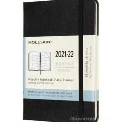 Moleskine 18 mesi - Agenda mensile nero - Pocket copertina rigida 2021-2022