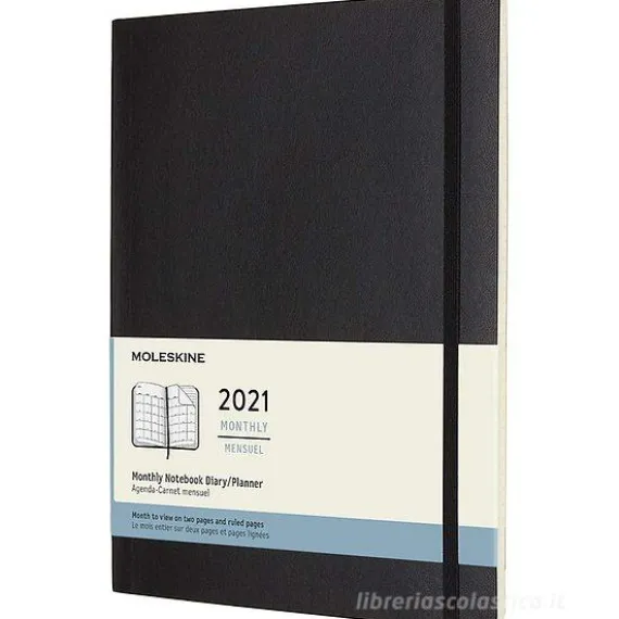Moleskine 12 mesi - Agenda mensile nero - Extra Large copertina morbida 2021
