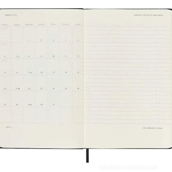 Moleskine 12 mesi - Agenda Pro settimanale verticale nero - Large copertina rigida 2023