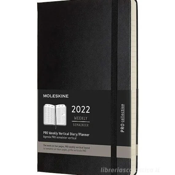 Moleskine 12 mesi - Agenda Pro settimanale verticale nero - Large copertina rigida 2022
