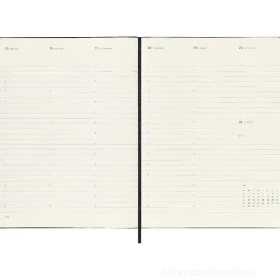 Moleskine 12 mesi - Agenda Pro settimanale verticale nero - Extra Large copertina rigida 2024