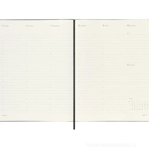 Moleskine 12 mesi - Agenda Pro settimanale verticale nero - Extra Large copertina rigida 2026