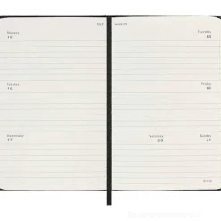 Moleskine 18 mesi - Agenda settimanale orizzontale nero - Pocket copertina rigida 2023-2024