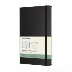 Moleskine 12 mesi - Agenda settimanale orizzontale nero - Large copertina rigida 2020
