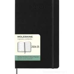 Moleskine 18 mesi - Agenda settimanale nera - Large copertina rigida 2024-2025