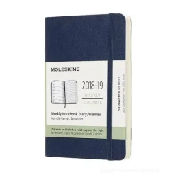 Moleskine 18 mesi - Agenda settimanale blu - Pocket copertina morbida 2018-2019