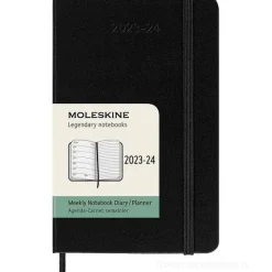 Moleskine 18 mesi - Agenda settimanale nera - Pocket copertina rigida 2023-2024