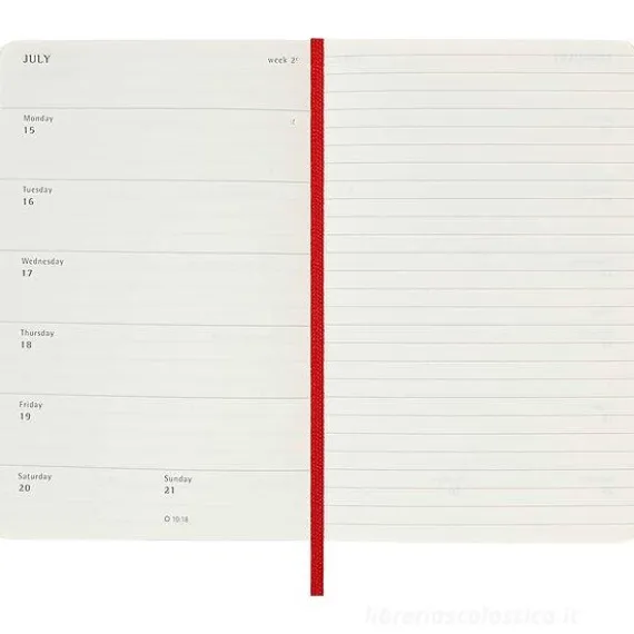 Moleskine 18 mesi - Agenda settimanale rosso scarlatto - Pocket copertina morbida 2023-2024