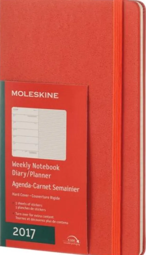 Moleskine 2017 12 mesi - Agenda settimanale arancio - Large Copertina rigida