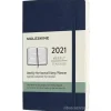 Moleskine 12 mesi - Agenda settimanale orizzontale blu zaffiro - Pocket copertina morbida 2021