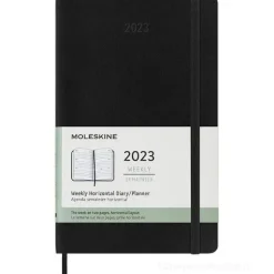 Moleskine 12 mesi - Agenda settimanale orizzontale nero - Large copertina rigida 2023