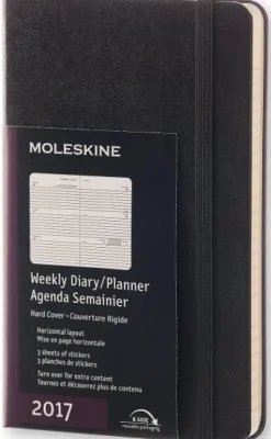 Moleskine 12 mesi - Agenda settimanale orizzontale nera – Pocket Copertina rigida 2017