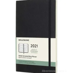 Moleskine 12 mesi - Agenda settimanale orizzontale nero - Large copertina morbida 2021