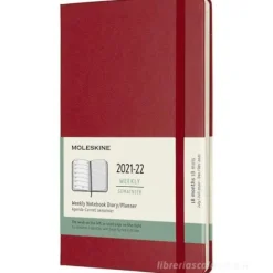 Moleskine 18 mesi - Agenda settimanale rosso scarlatto - Large copertina rigida 2021-2022