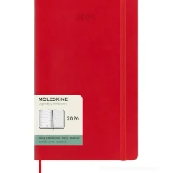Moleskine 12 mesi - Agenda settimanale rosso scarlatto - Large copertina morbida 2026