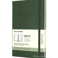 Moleskine 18 mesi - Agenda settimanale verde mirto - Large copertina rigida 2020-2021