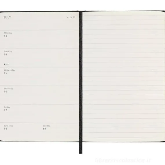 Moleskine 18 mesi - Agenda settimanale nero - Pocket copertina rigida 2025-2026